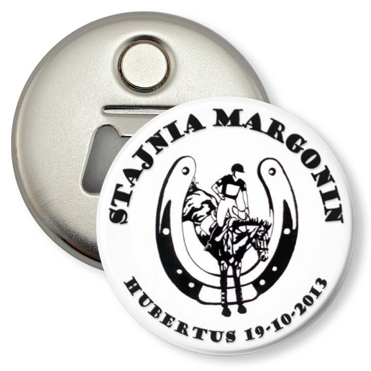 przypinka otwieracz-magnes Stajnia Margonin - Hubertus 2013