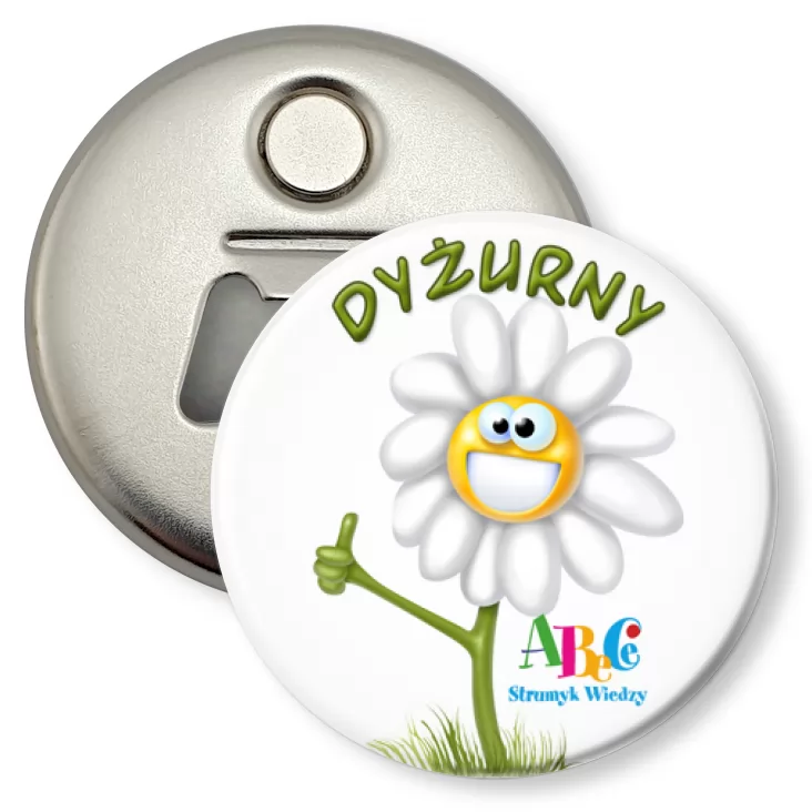 przypinka otwieracz-magnes Strumyk wiedzy - dyżurny