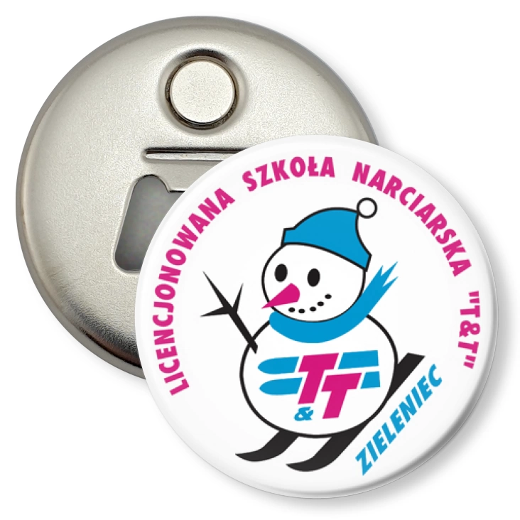 przypinka otwieracz-magnes Szkoła Narciarska T&T Zieleniec