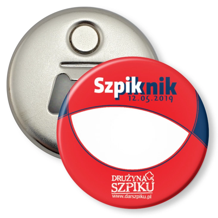 przypinka otwieracz-magnes Szpiknik 2019