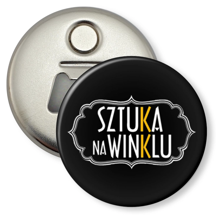 przypinka otwieracz-magnes Sztuka na winklu