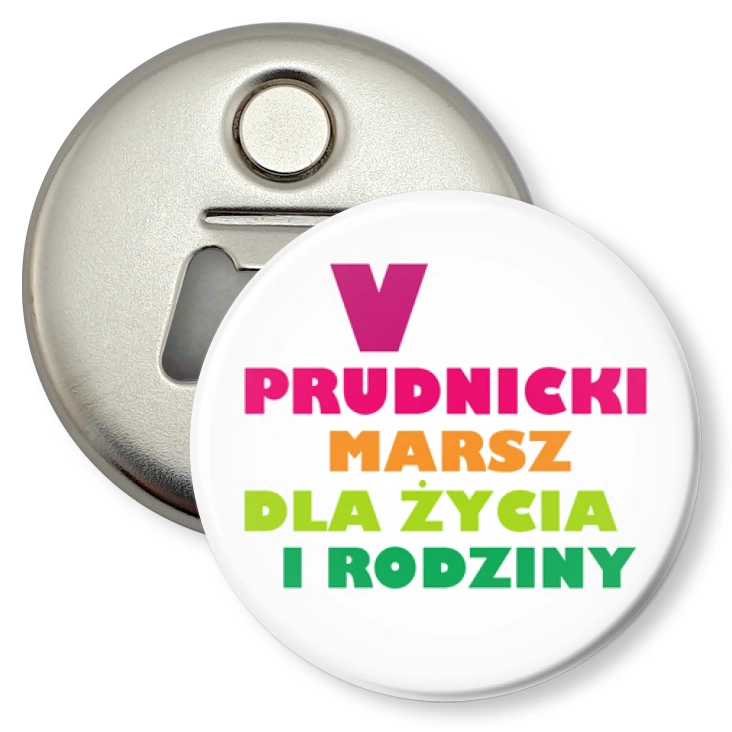 przypinka otwieracz-magnes V Prudnicki Marsz dla Życia i Rodziny