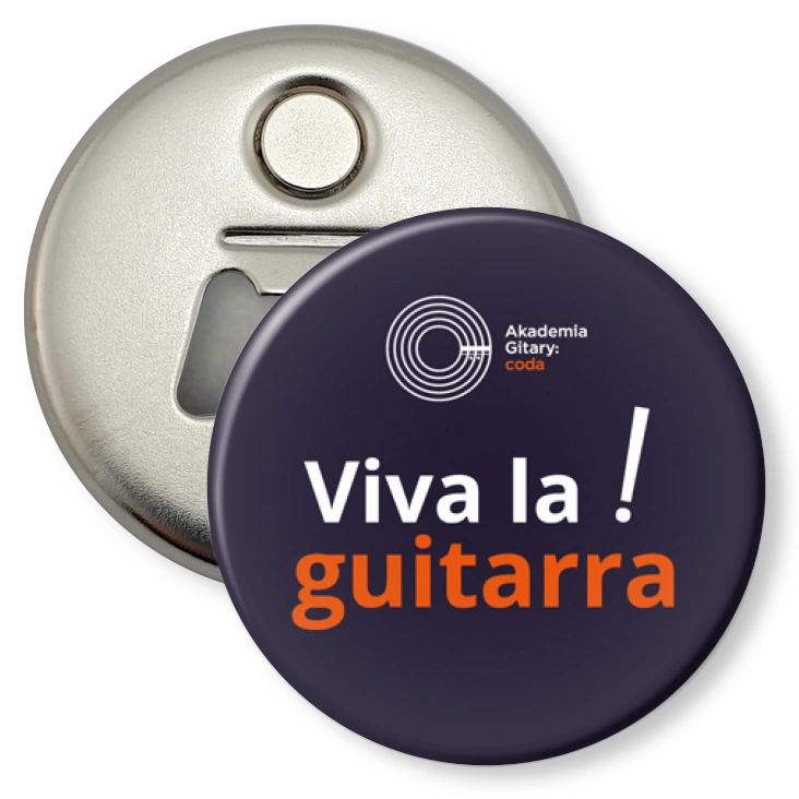 przypinka otwieracz-magnes Viva la guitarra