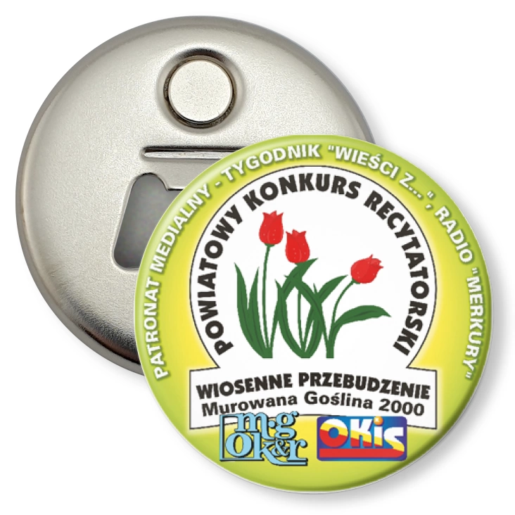 przypinka otwieracz-magnes Wiosenne Przebudzenia 2000