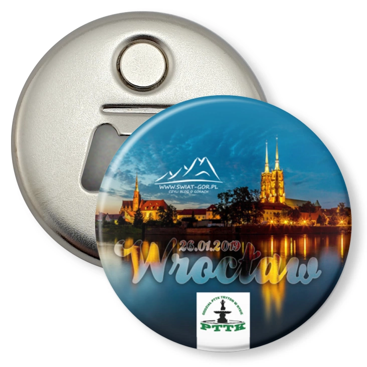 przypinka otwieracz-magnes Wrocław 2019