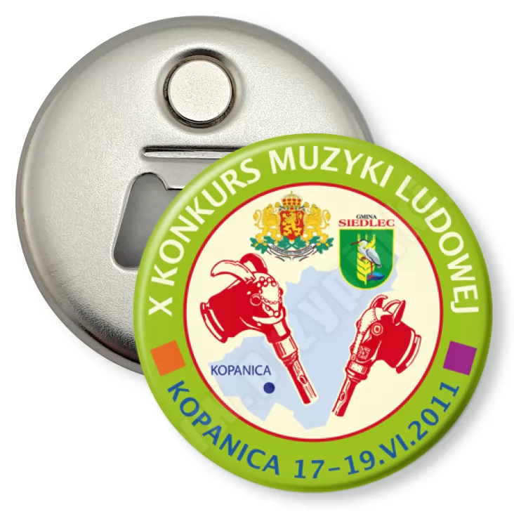 przypinka otwieracz-magnes X Konkurs Muzyki Ludowej