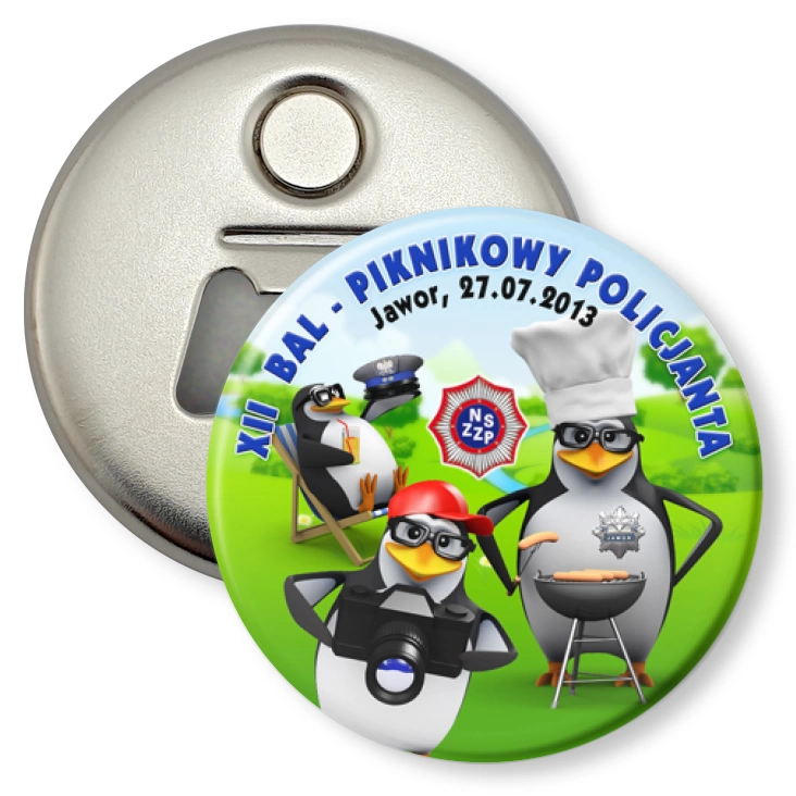przypinka otwieracz-magnes XII Bal Piknikowy Policjanta - Jawor 2013