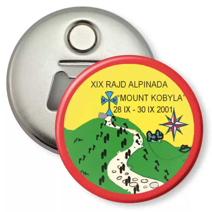 przypinka otwieracz-magnes XIX Rajd Alpinada Mount Kobyla