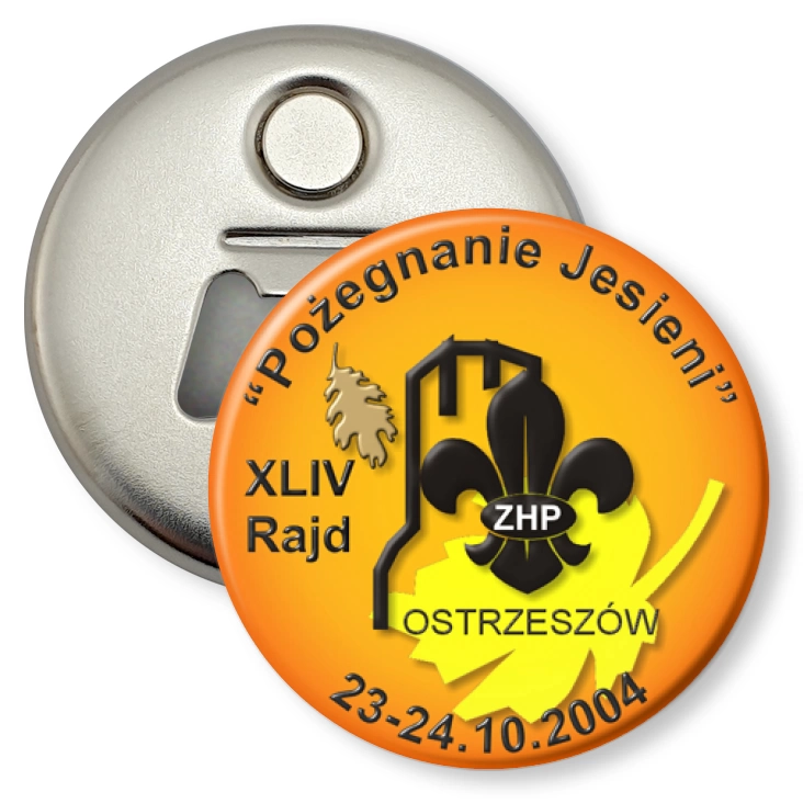 przypinka otwieracz-magnes XLIV Rajd Pożegnanie Jesieni