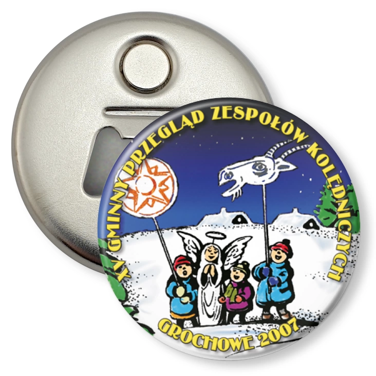 przypinka otwieracz-magnes XV Gminny Przegląd Zespołów Kolędniczych - Grochowe 2007