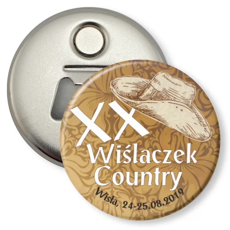 przypinka otwieracz-magnes XX Wiślaczek Country
