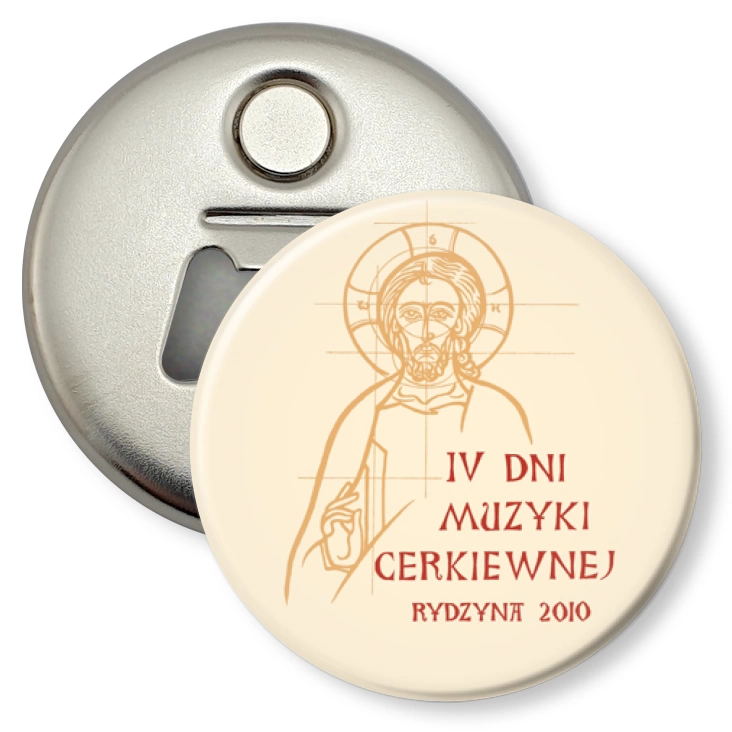 przypinka otwieracz-magnes Dni Muzyki Cerkiewnej Rydzyna