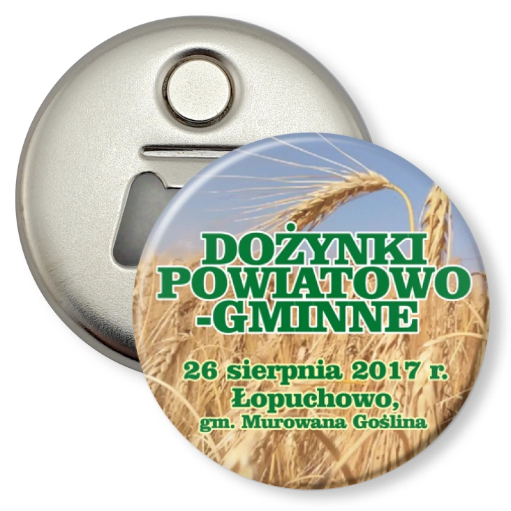 przypinka otwieracz-magnes Dożynki Murowana Goślina