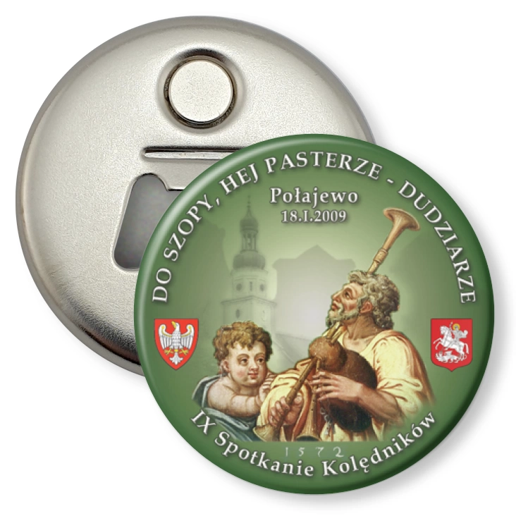 przypinka otwieracz-magnes Dudziarze 2009