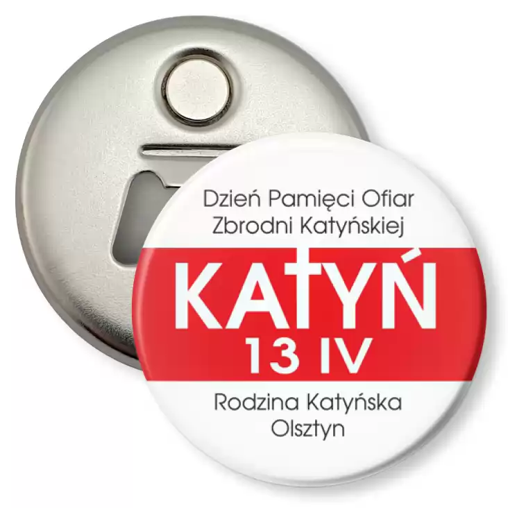 przypinka otwieracz-magnes Dzień Pamięci Ofiar Zbrodni Katyńskiej