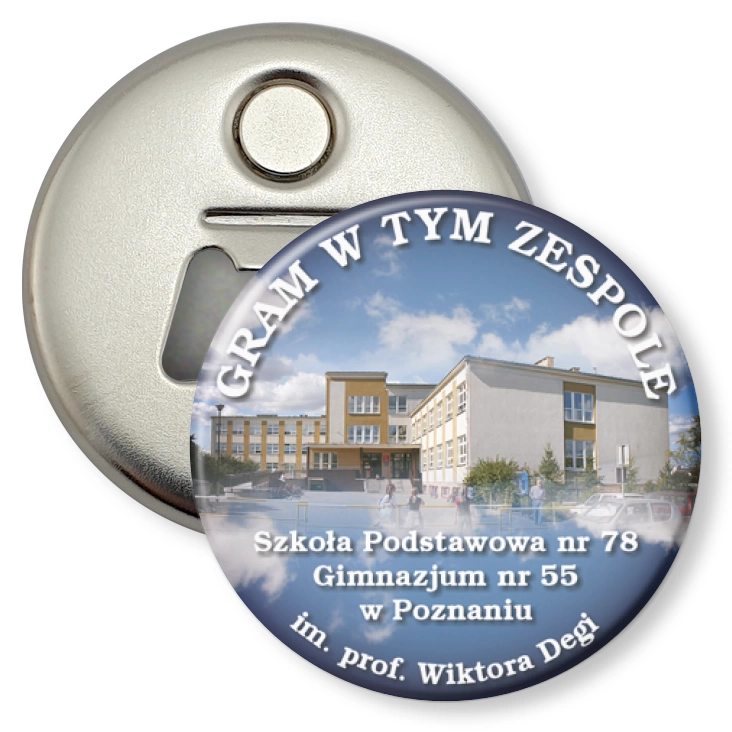 przypinka otwieracz-magnes Gram w tym zespole - SP nr 78
