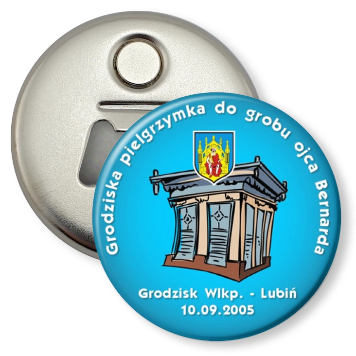 przypinka otwieracz-magnes Grodziska pielgrzymka do grobu ojca Bernarda