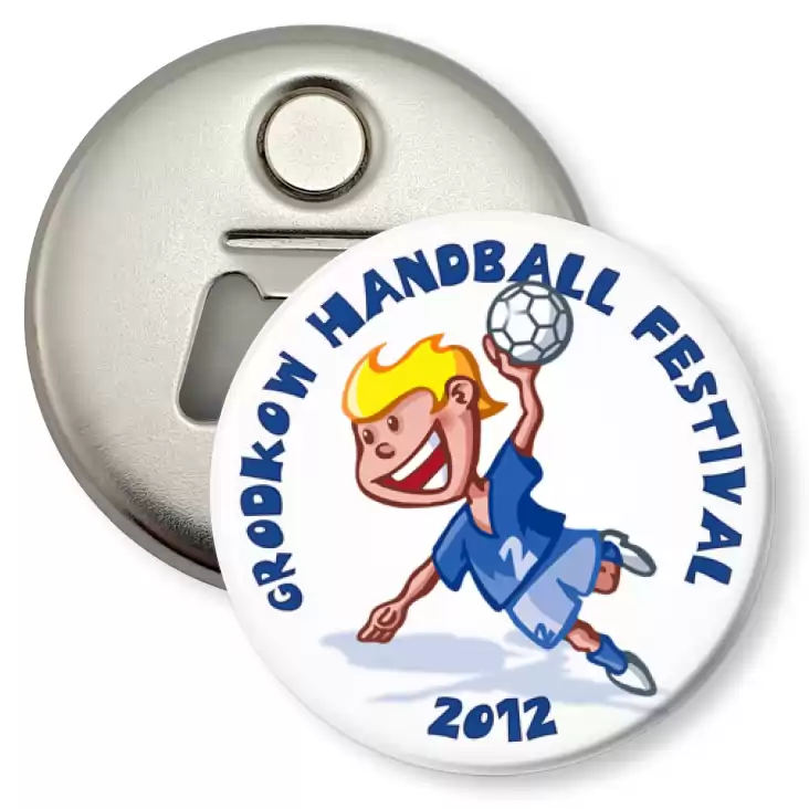 przypinka otwieracz-magnes Handball Festiwal 2012