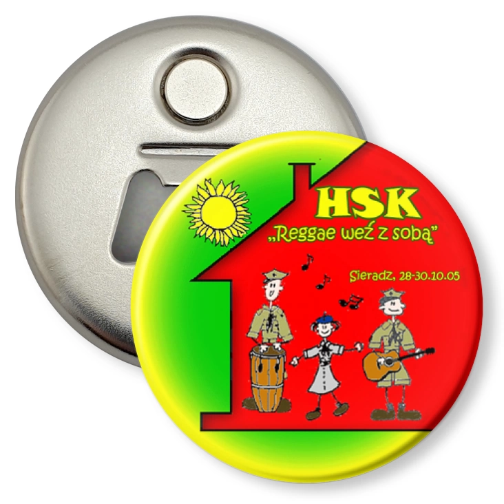 przypinka otwieracz-magnes HSK Sieradz