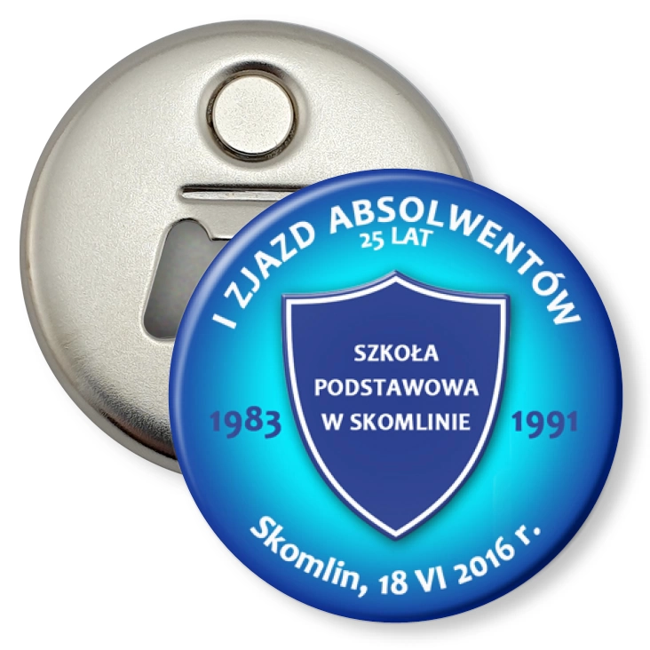 przypinka otwieracz-magnes I Zjazd Absolwentów