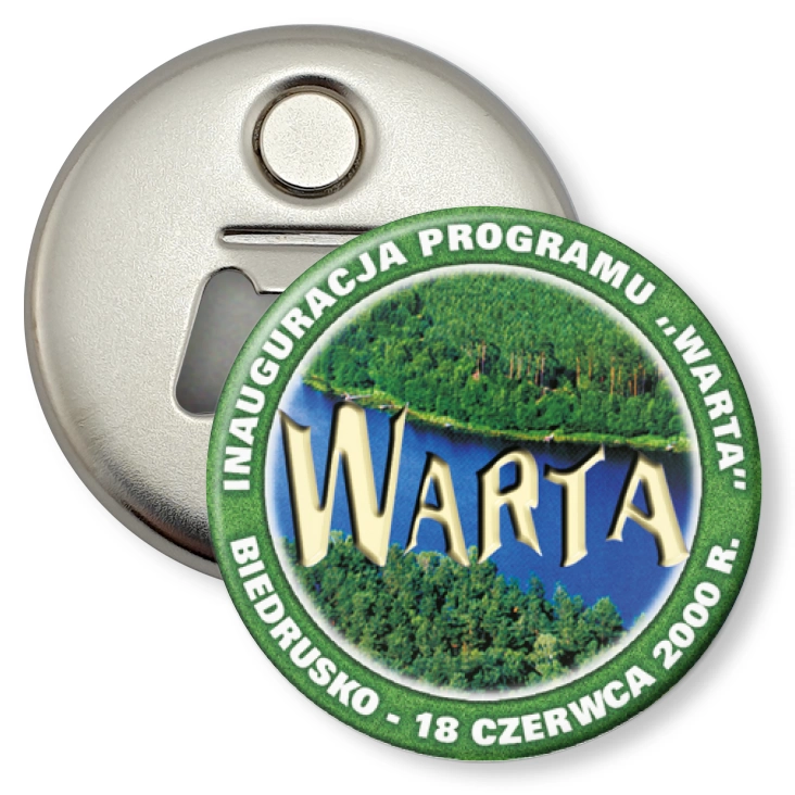 przypinka otwieracz-magnes Inauguracja Programu Warta