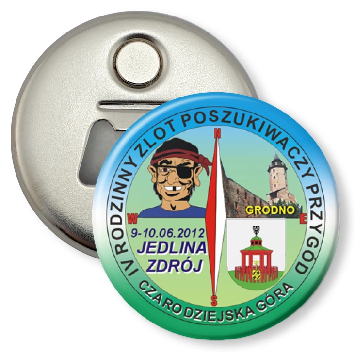 przypinka otwieracz-magnes IV Rodzinny Zlot Poszukiwaczy Przygód