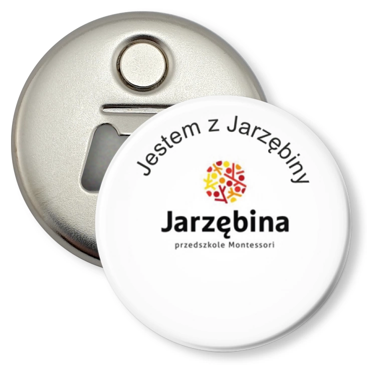 przypinka otwieracz-magnes Jestem z Jarzębiny