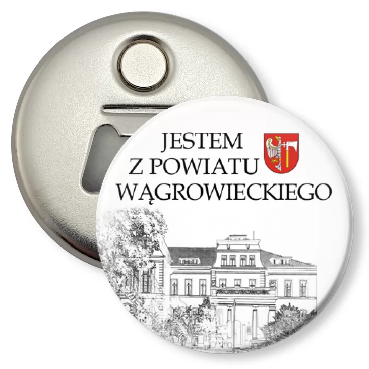 przypinka otwieracz-magnes Jestem z powiatu wągrowieckiego