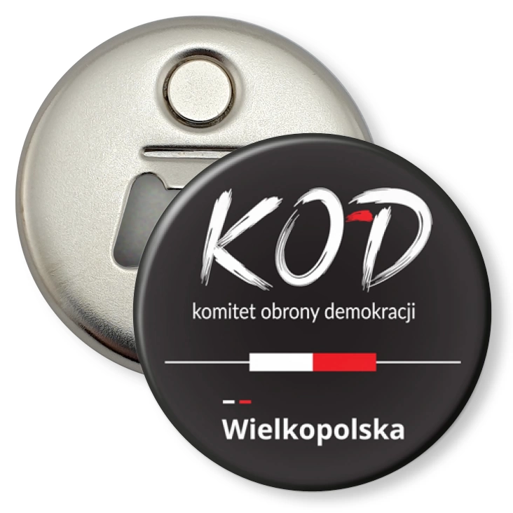 przypinka otwieracz-magnes KOD Wielkopolska