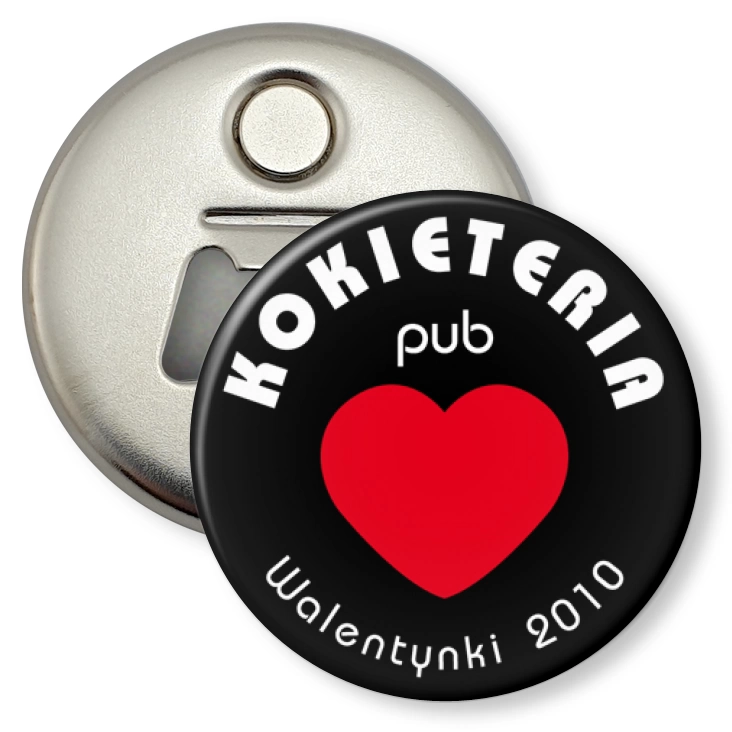 przypinka otwieracz-magnes Kokieteria Pub