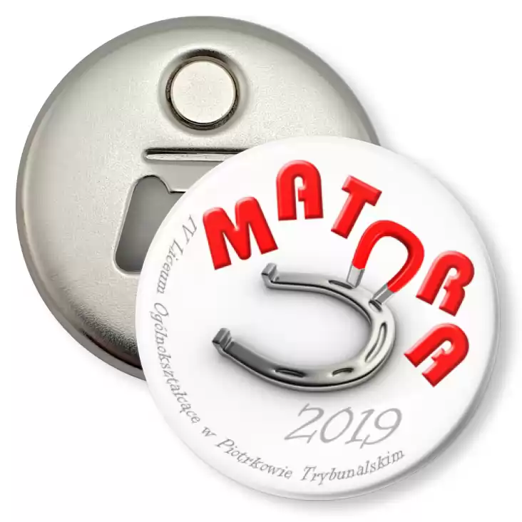 przypinka otwieracz-magnes Matura 2019