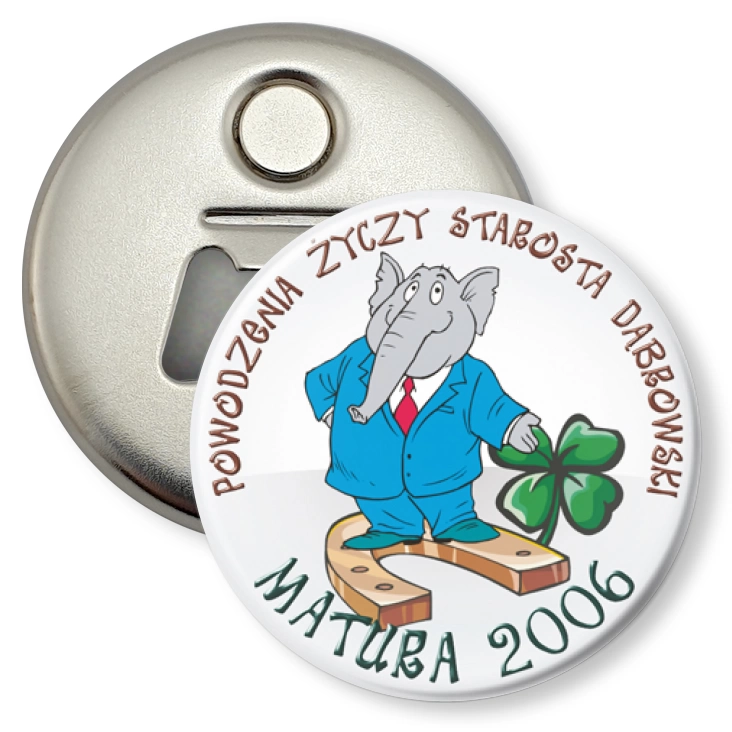 przypinka otwieracz-magnes Matura 2006