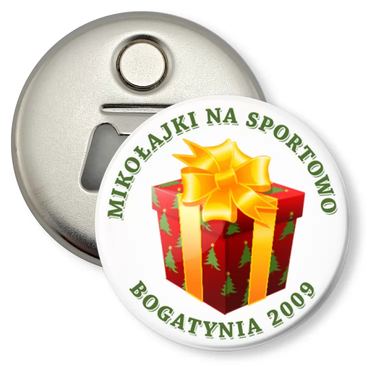 przypinka otwieracz-magnes Mikołajki Bogatynia C