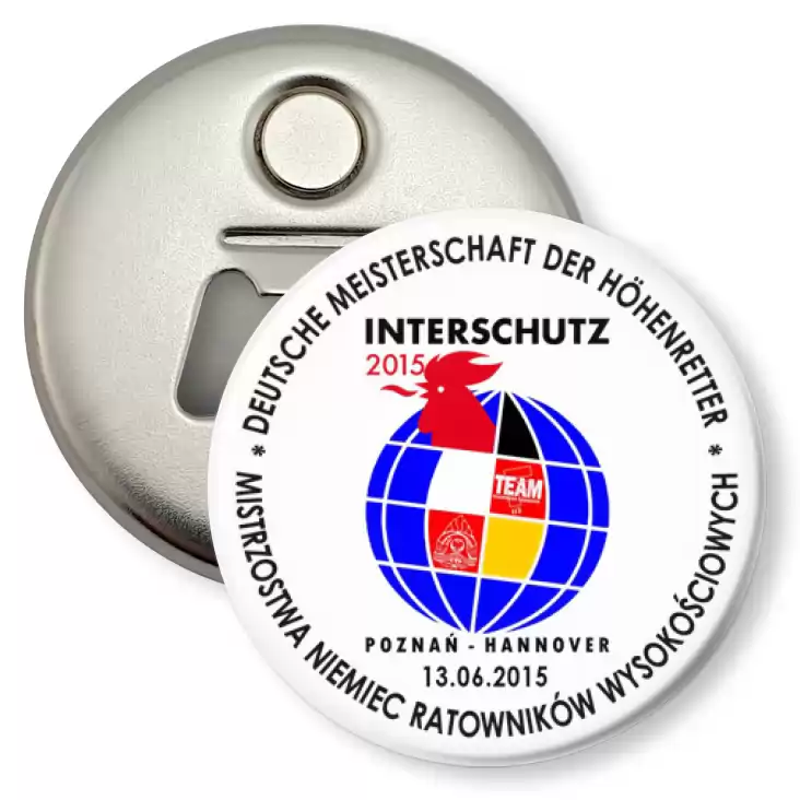 przypinka otwieracz-magnes Mistrzostwa Niemiec ratowników wysokościowych