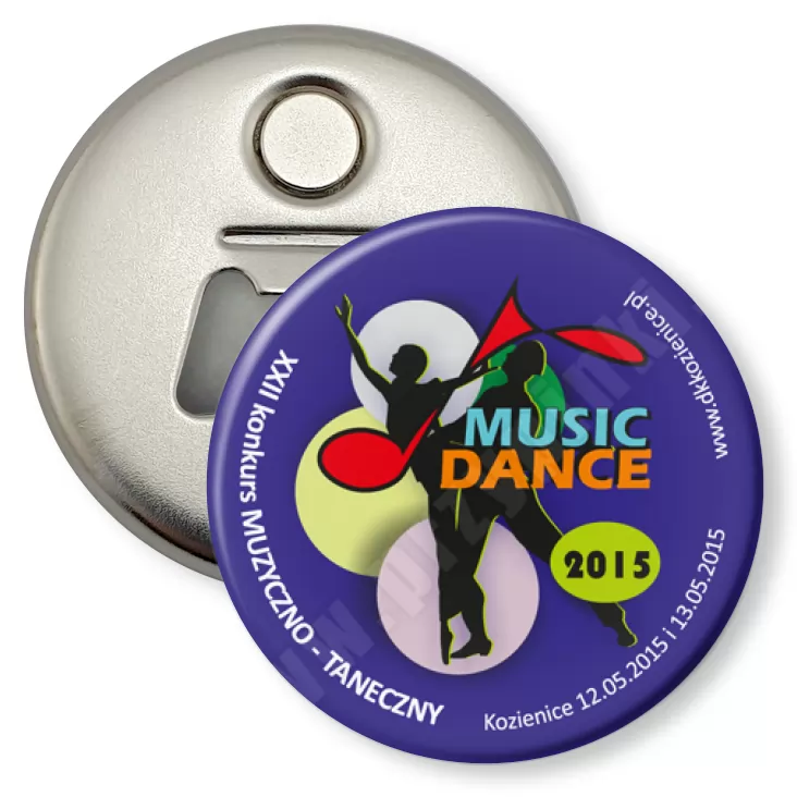 przypinka otwieracz-magnes Music Dance 2015