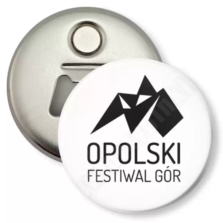 przypinka otwieracz-magnes Opolski Festiwal Gór