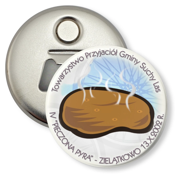 przypinka otwieracz-magnes Pieczona Pyra 2002