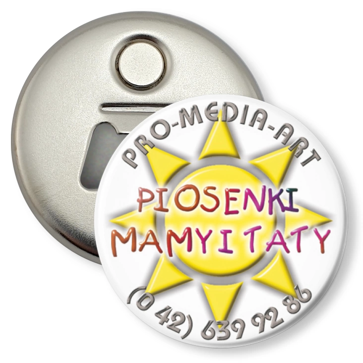 przypinka otwieracz-magnes Piosenki Mamy i Taty