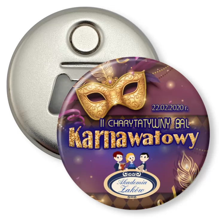 przypinka otwieracz-magnes Bal karnawałowy