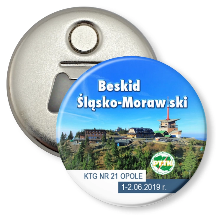 przypinka otwieracz-magnes Beskid Śląsko-Morawski