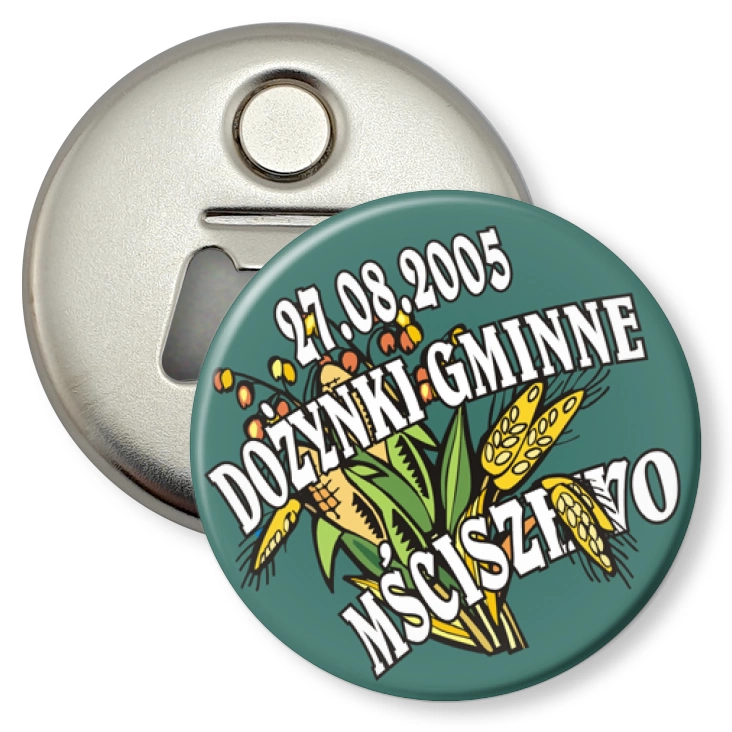 przypinka otwieracz-magnes Dożynki Gminne w Mściszewie