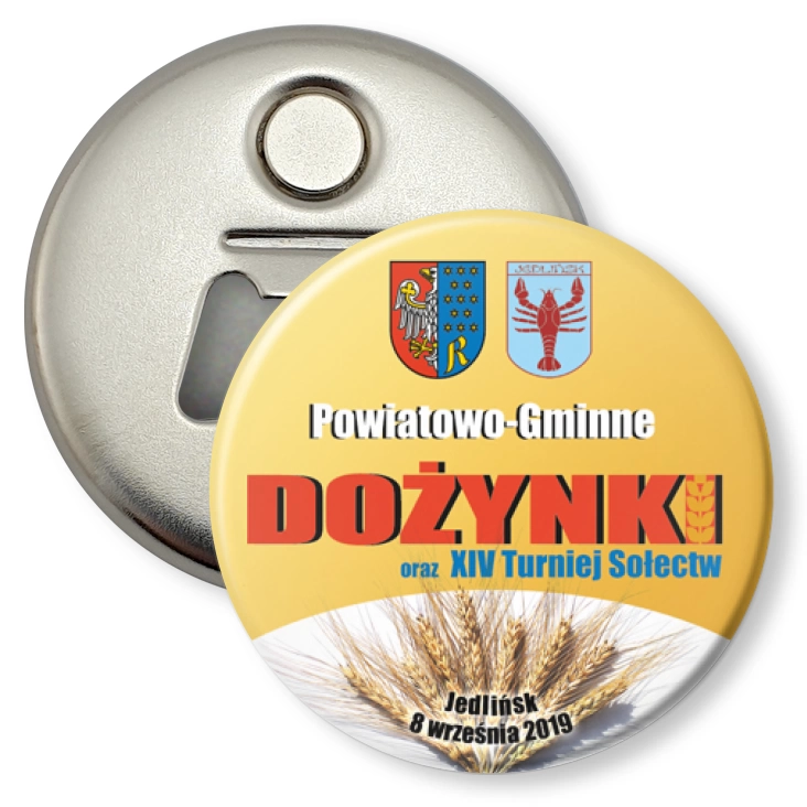 przypinka otwieracz-magnes Dożynki Powiatowo-Gminne