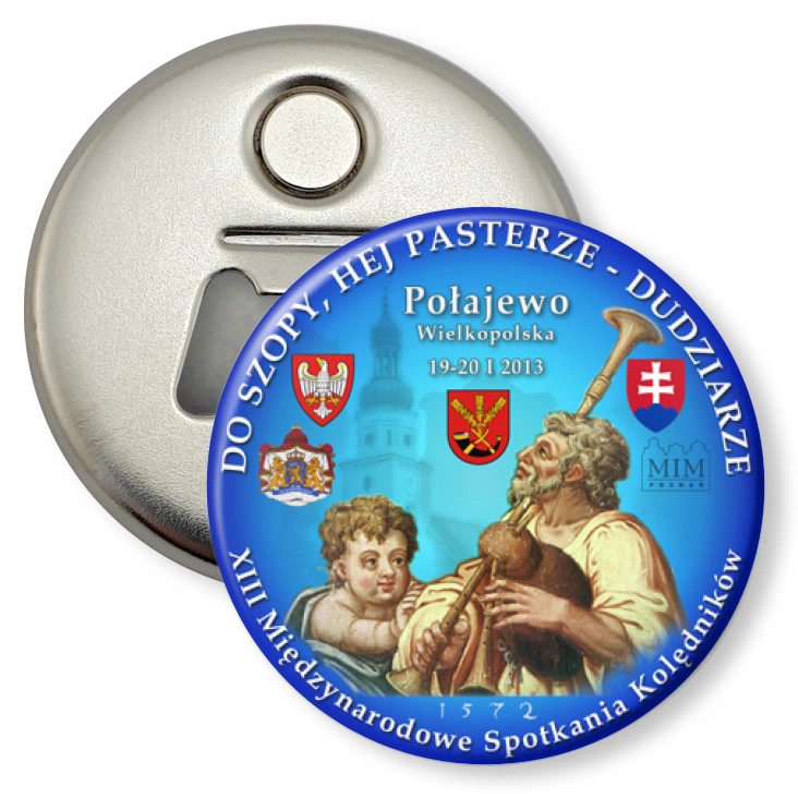 przypinka otwieracz-magnes Dudziarze 2013