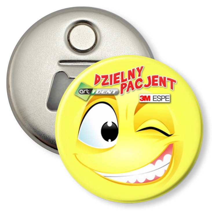 przypinka otwieracz-magnes Dzielny Pacjent