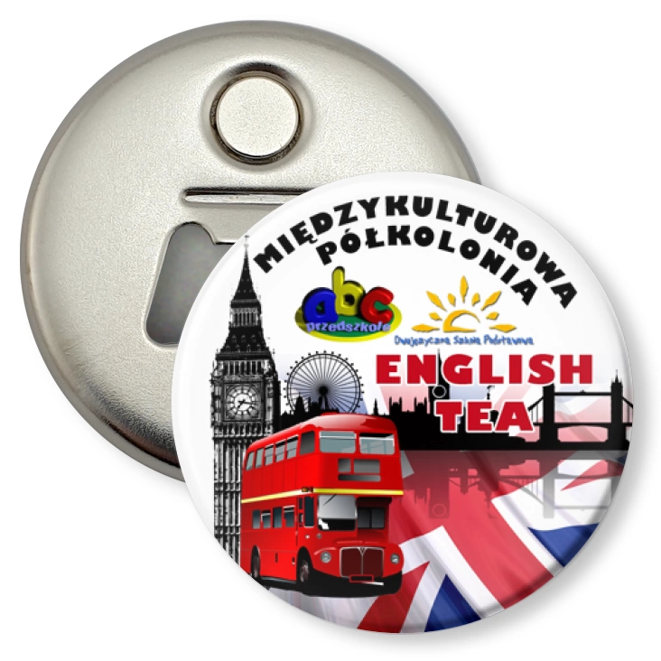 przypinka otwieracz-magnes English Tea