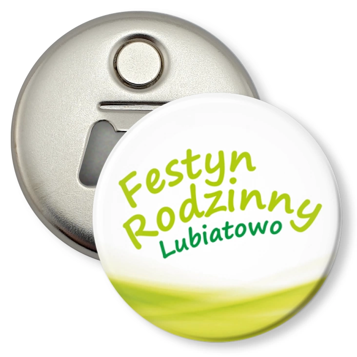 przypinka otwieracz-magnes Festyn Rodzinny Lubiatowo