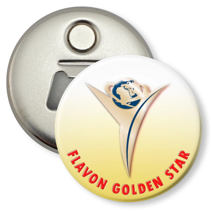 przypinka otwieracz-magnes FLAVON GOLDEN STAR
