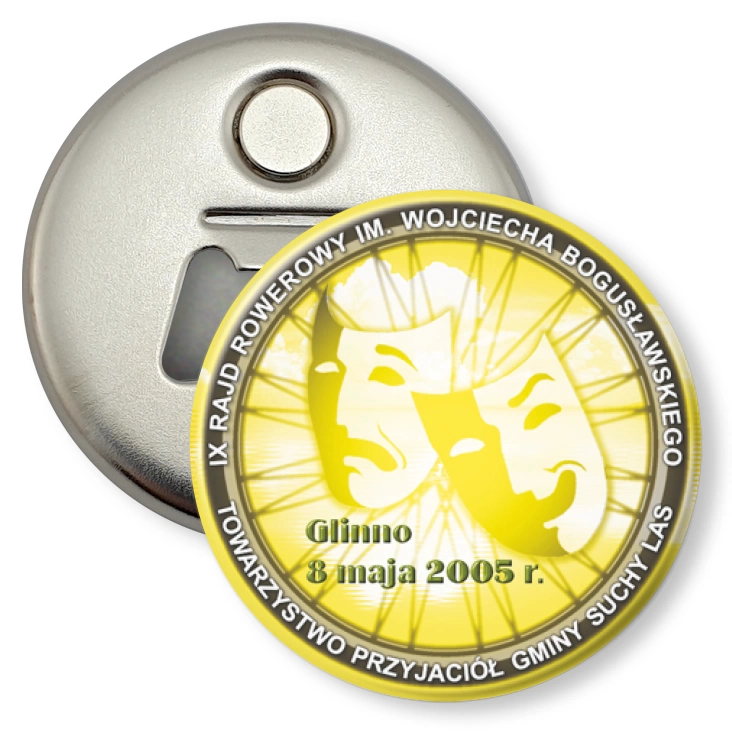 przypinka otwieracz-magnes Glinno 2005