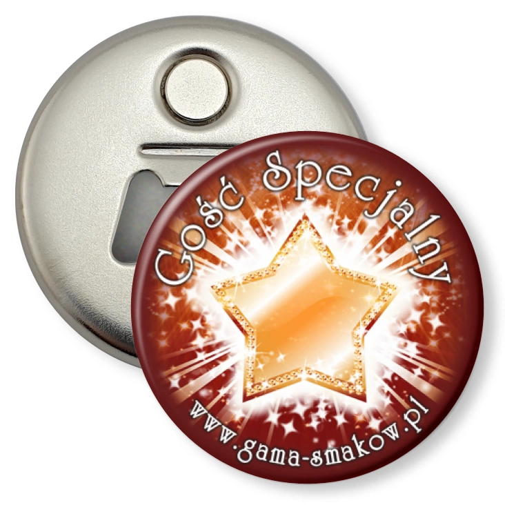 przypinka otwieracz-magnes Gość specjalny