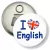 Przypinka otwieracz-magnes I Love English